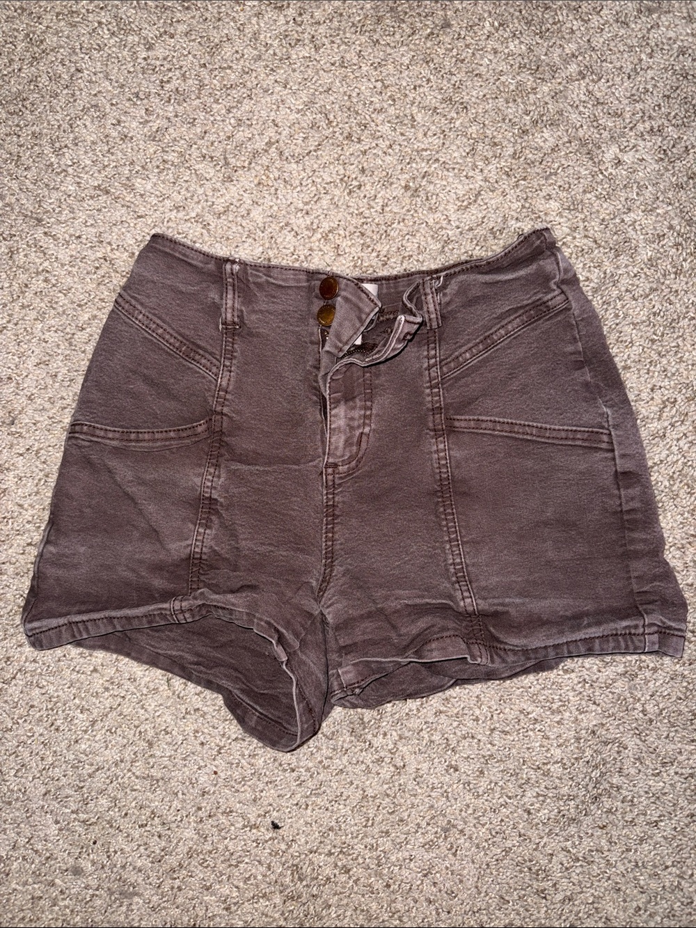 Universal Thread High Waist Shorts in Charcoal Brown